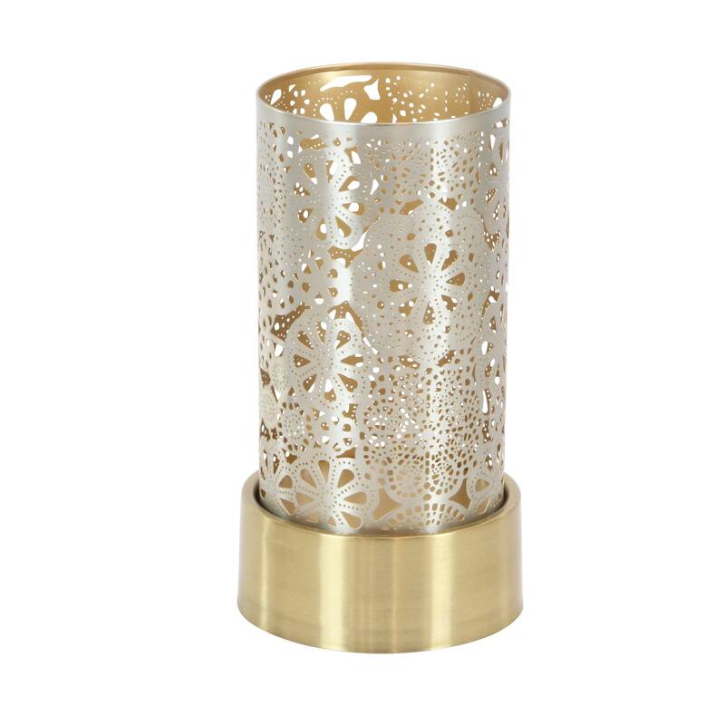 Metal Candle Lantern - Set of 2 Gold - Roche River Decor