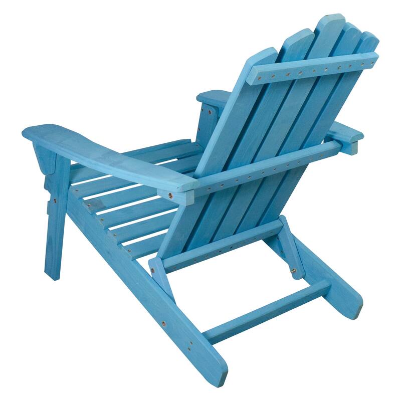 36" Blue Classic Folding Wooden Adirondack Chair