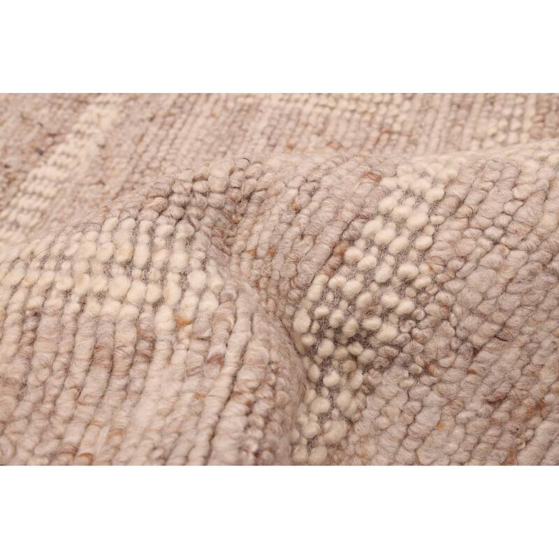 ECARPETGALLERY Hand-knotted Looma Taupe Wool Rug - 7'8 x 9'8
