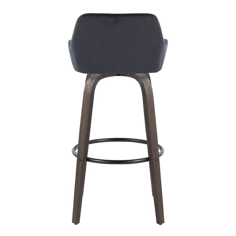 Porch & Den Galotti 30" Fixed-Height Bar Stool with Bent Wood Legs & Round Footrest (Set of 2)