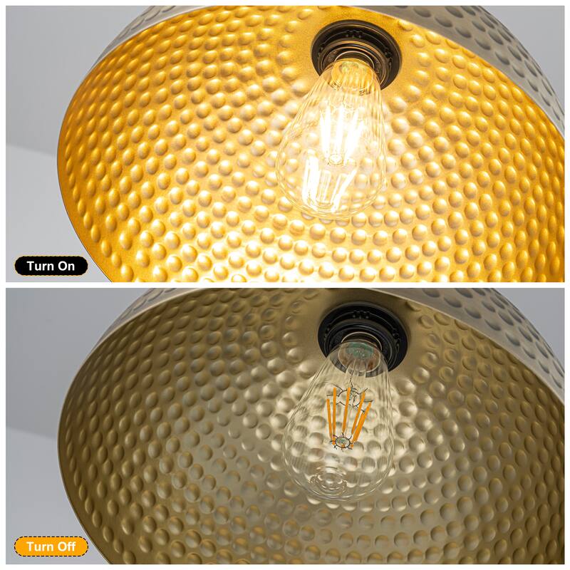 Starsky Modern 11.81in./15.75in.Dome Pendant Light with Hammered Shade