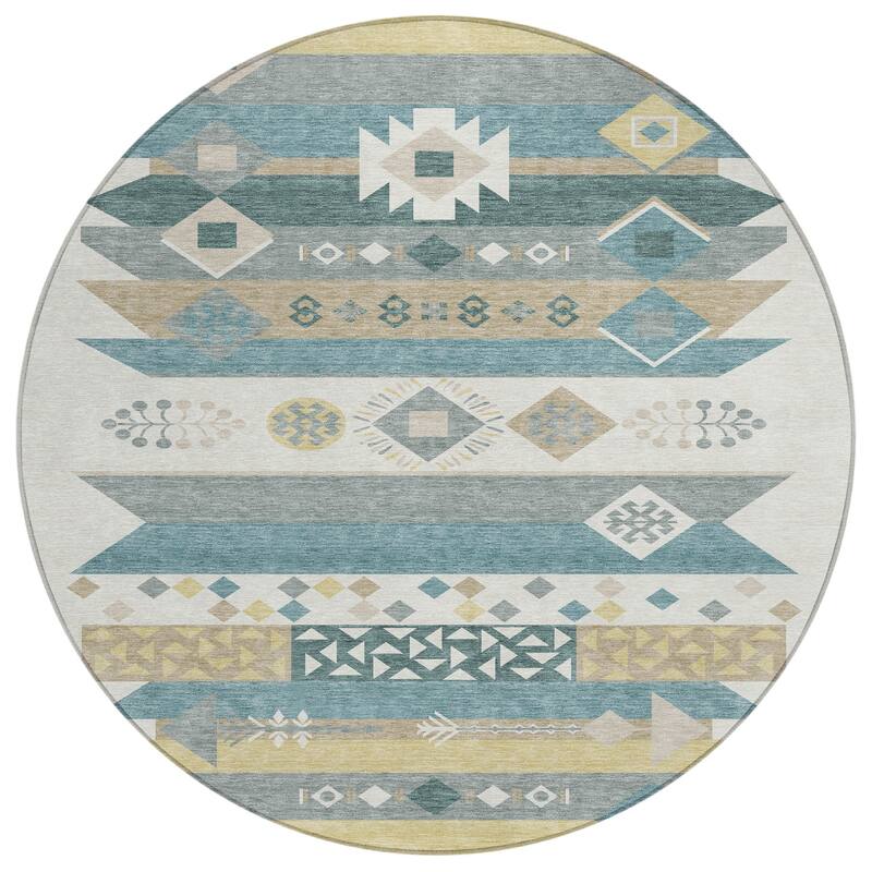 Machine Washable Indoor/ Outdoor Global Tuca Chantille Rug