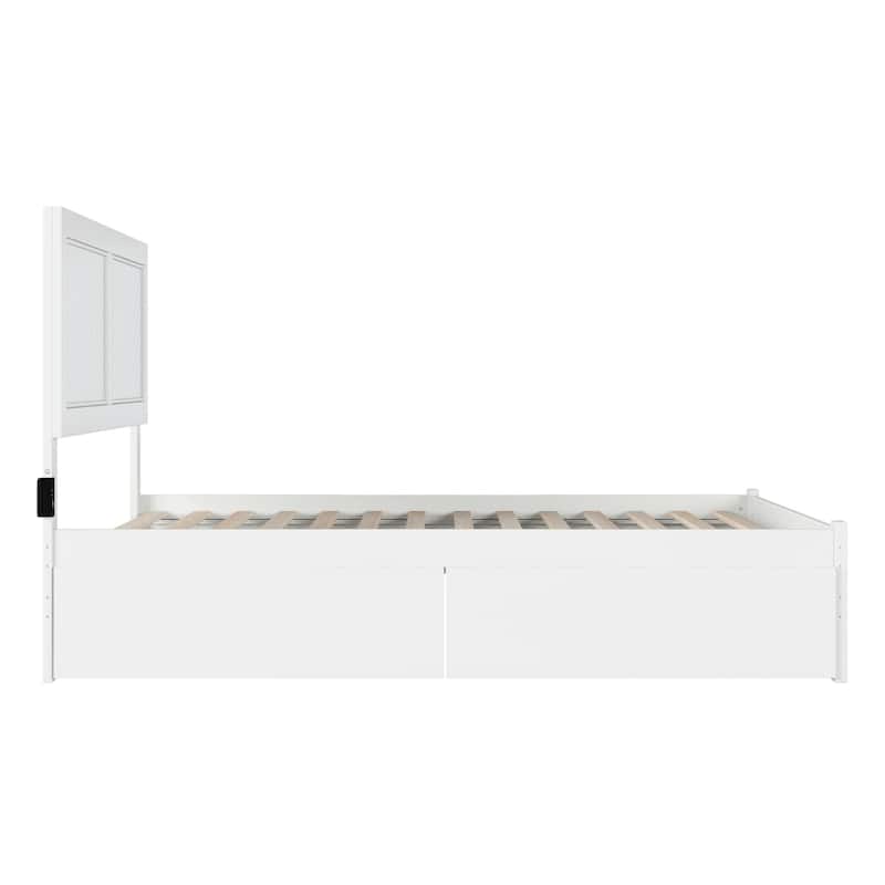 AFI Canyon Full Platform Bed with Footboard & Storage Drawers in White