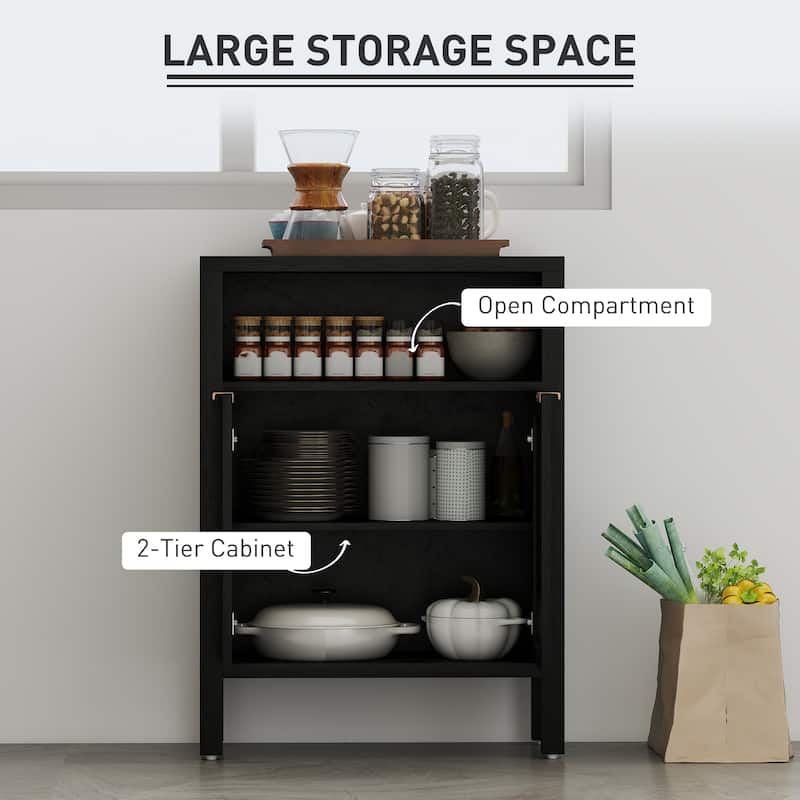 Rattan Sideboard with Adjustable Shelves and Golden Handles for Kitchen Dining and Living Room Storage