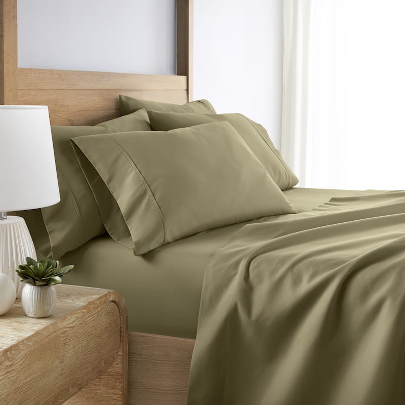 Becky Cameron Double Brushed Deep Pocket 6 Piece Sheet Set - Twin - Sage