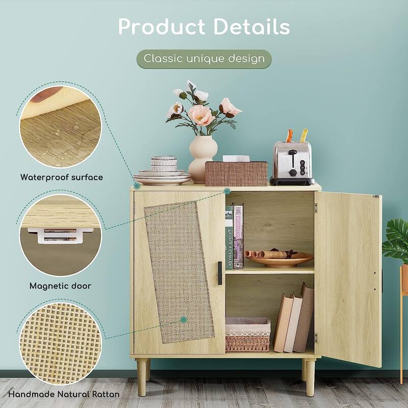 Sapphome Dog Crate Furniture Large Breed TV Stand with 2 Sliding Doors,Grey