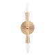preview thumbnail 2 of 8, Mid-Century Modern Gold Dimmable 2 Light Wall Sconce