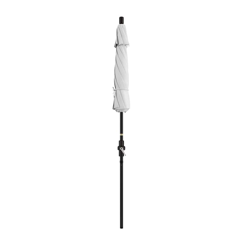 California Umbrella 7.5' Sun Master Patio Umbrella Bronze Aluminum Pole Fiberglass Ribs Crank Lift Tilt Sunbrella Cilantro