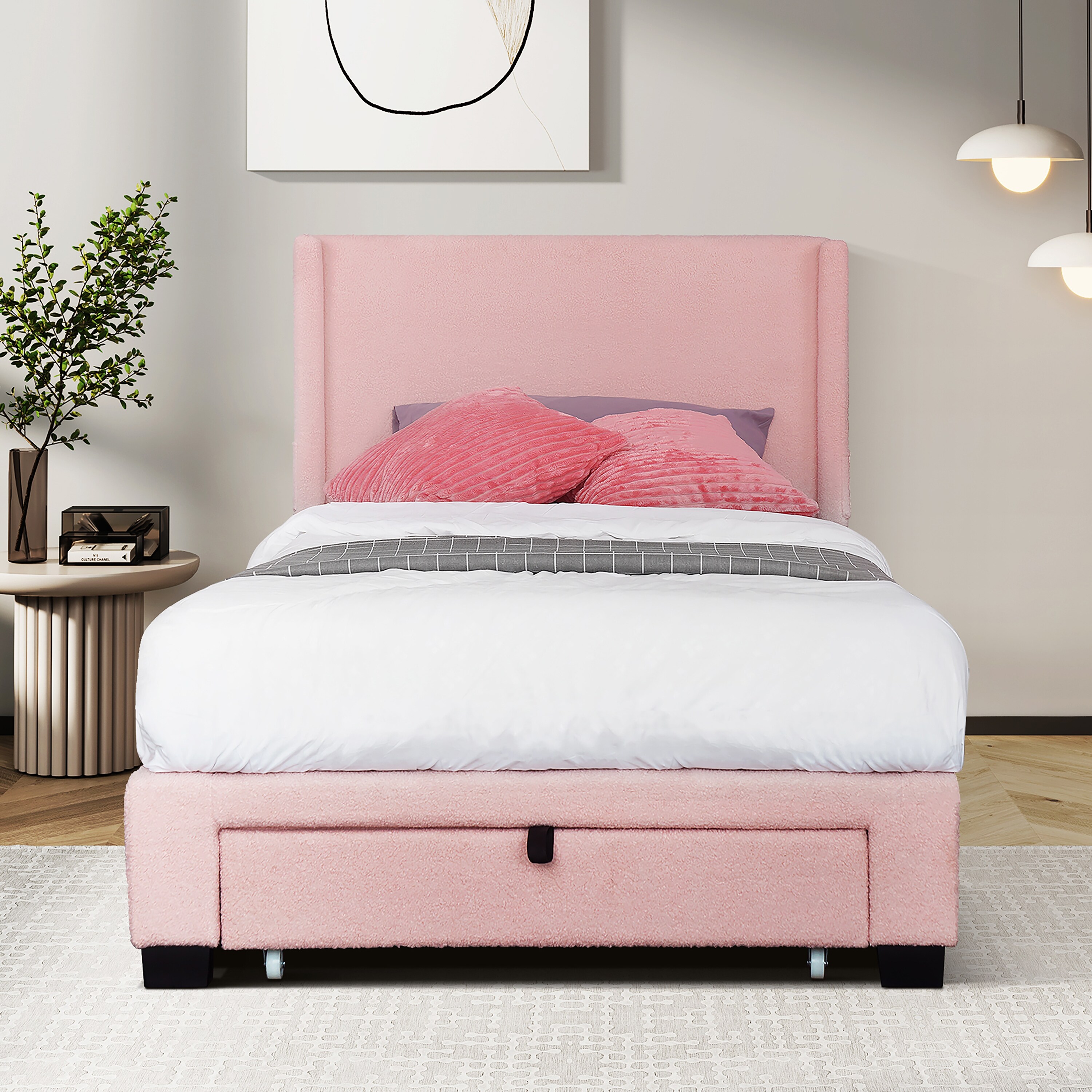 Big crushed velvet bed sale
