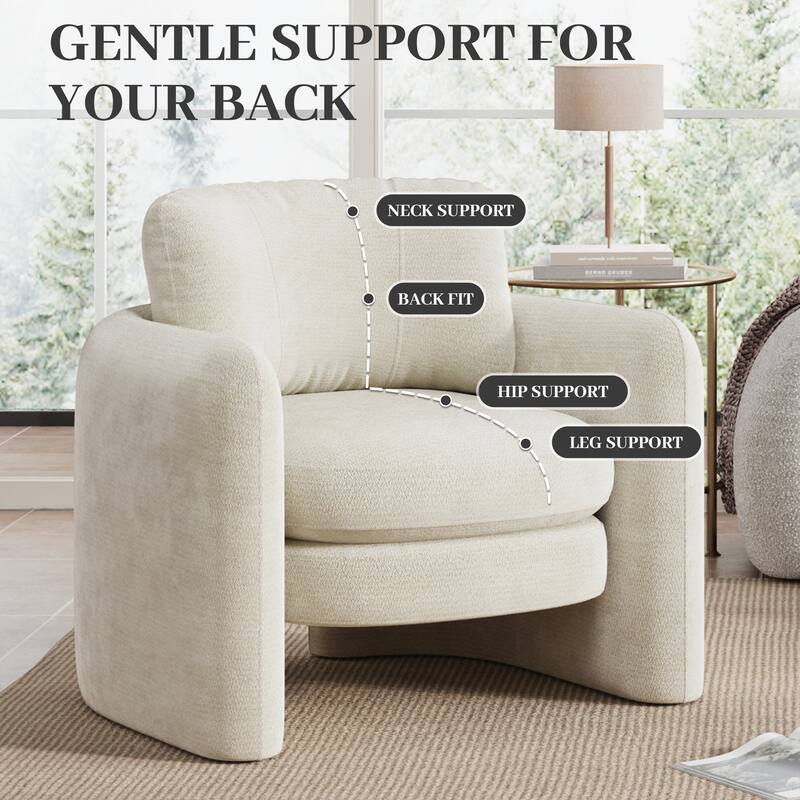 Accent Chairs, Living Room Chairs Upholstered Barrel Armchair for Living Room