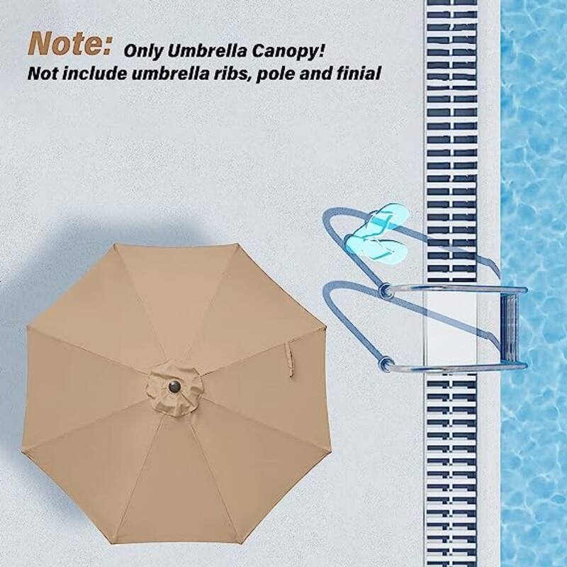 9ft.Patio Umbrella Replacement Canopy, Outdoor Table & Market & Yard Umbrella Replacement Top Cover (No stand and base)