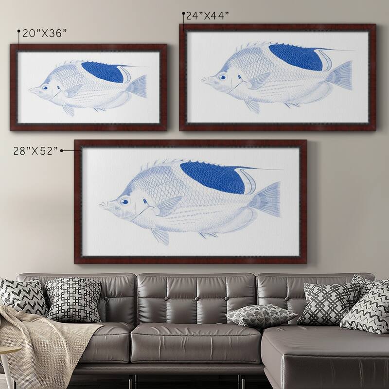 Blue & White Tropical Fish I Premium Framed Canvas- Ready to Hang