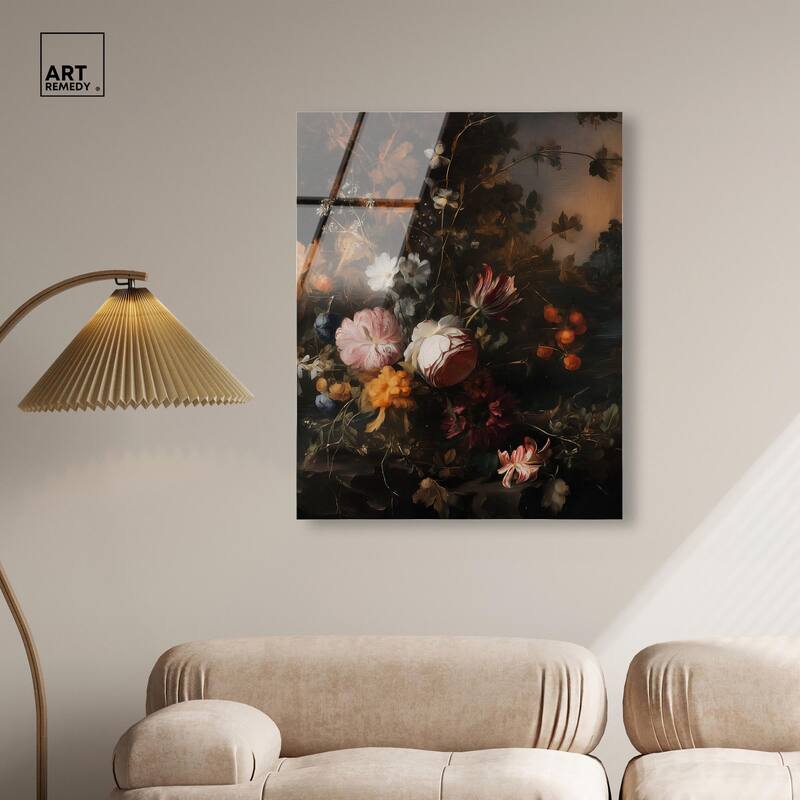 Shadowed Petal Secrets I Acrylic by Art Remedy, Ready to Hang