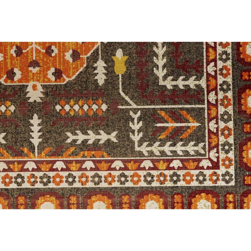 Hurst Medallion Vintage Style Transitional Kilim Area Rug