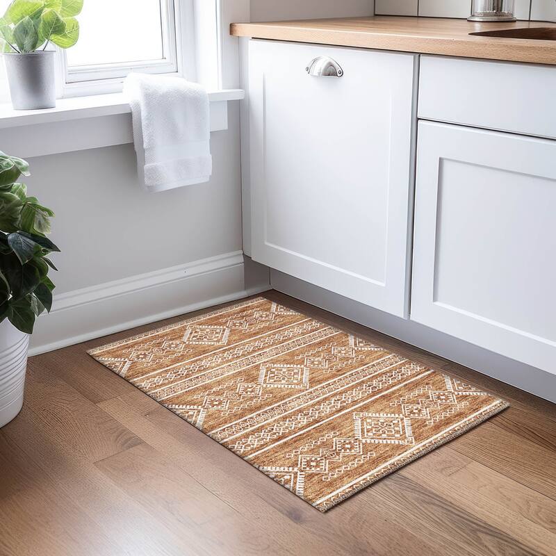 Machine Washable Indoor/ Outdoor Chantille Moroccan Boho Rug