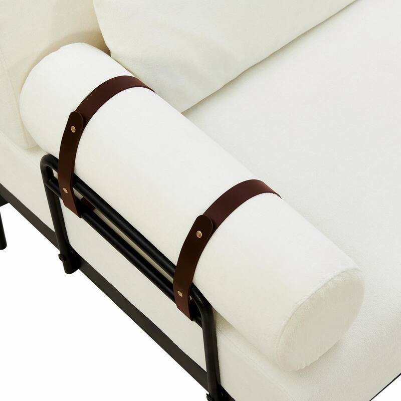Modern Loveseat Sofa 59" Sofa Couch 2-Seater with Flexible USB Ports and Unique Cylindrical Armrests