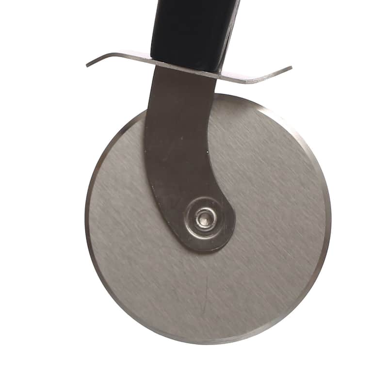 Stainless Steel Pizza Cutter with Walnut Handle - 8.0"L x 3.5"W x 1.0"H - 8.0"L x 3.5"W x 1.0"H