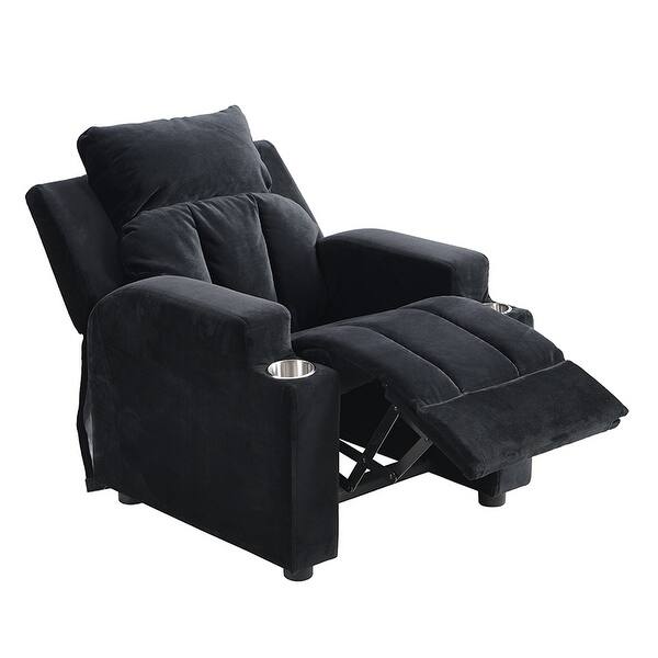 slide 2 of 7, Toddlers Velvet Kids Recliner Chair with Two Cup Holder Brown