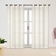 preview thumbnail 2 of 4, Keisha Floral Embroidered Grommet Window Curtain Panel, 54x84 Inches - 54x84 Inches Beige/:Linen