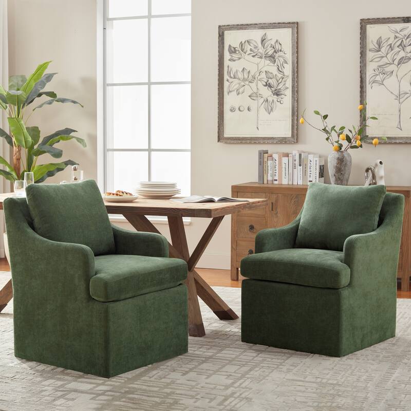 Upholstered Dining Chairs, Modern Kitchen Chairs Dinner Chairs with 4 Casters