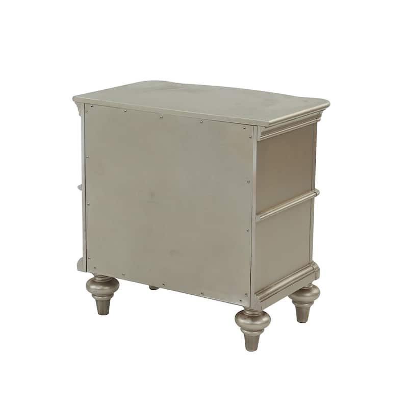 Wood Nightstand with 2 Drawer