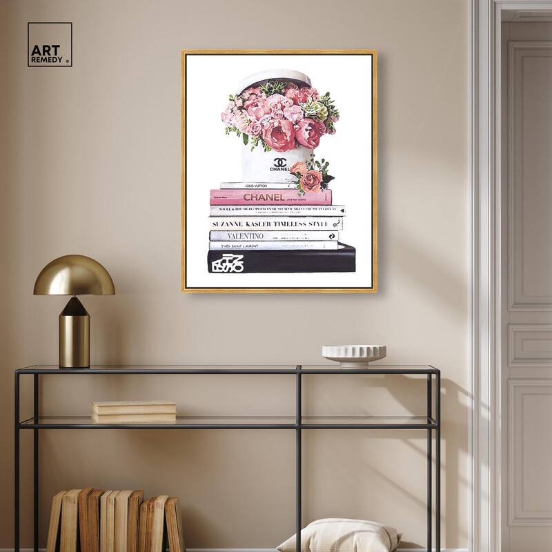 Pretty Roses upon Books Canvas by Art Remedy