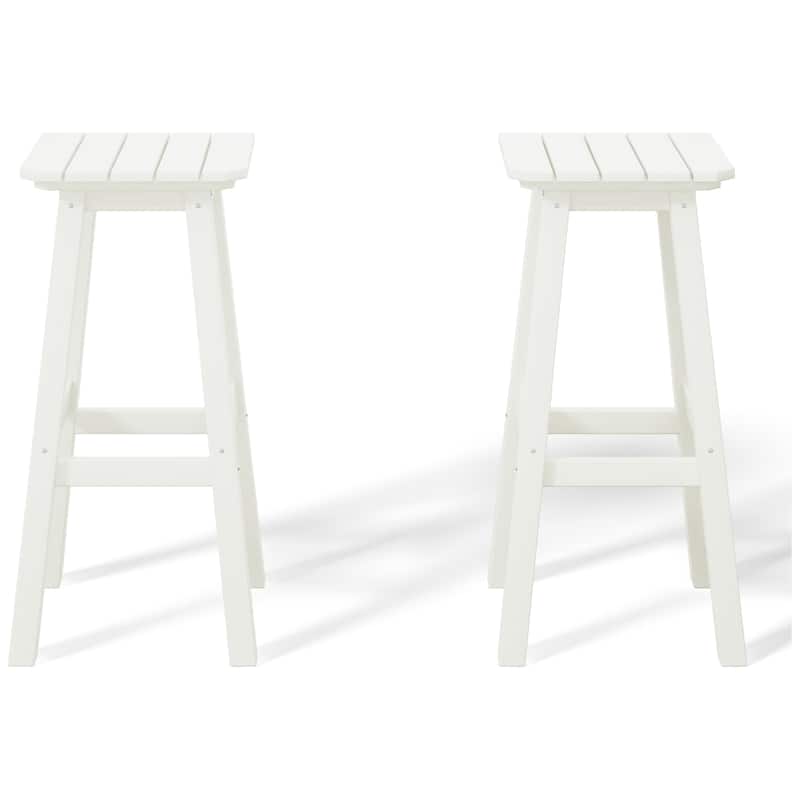 Polytrends Laguna Hdpe All Weather Outdoor Patio 29" Square Bar Stool (Set Of 2)