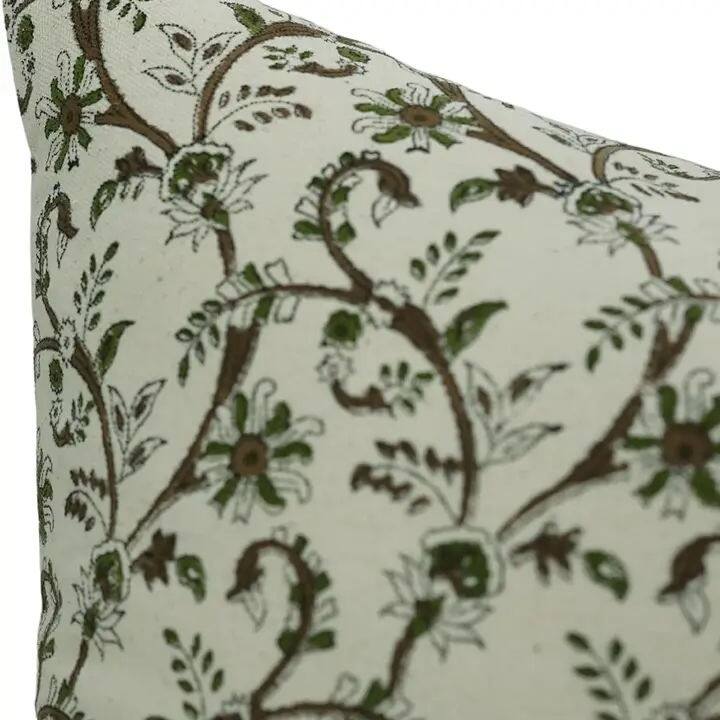 Bohemian Block Print Duck Canvas Pillow Cover - Varanasi
