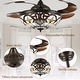 preview thumbnail 16 of 49, Smart Tiffany Stained Glass Retractable Led Ceiling Fan