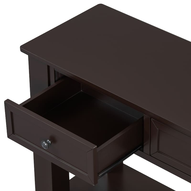 55.4" Modern Console Table Solid Wood Sideboard with 3 Storage Drawers