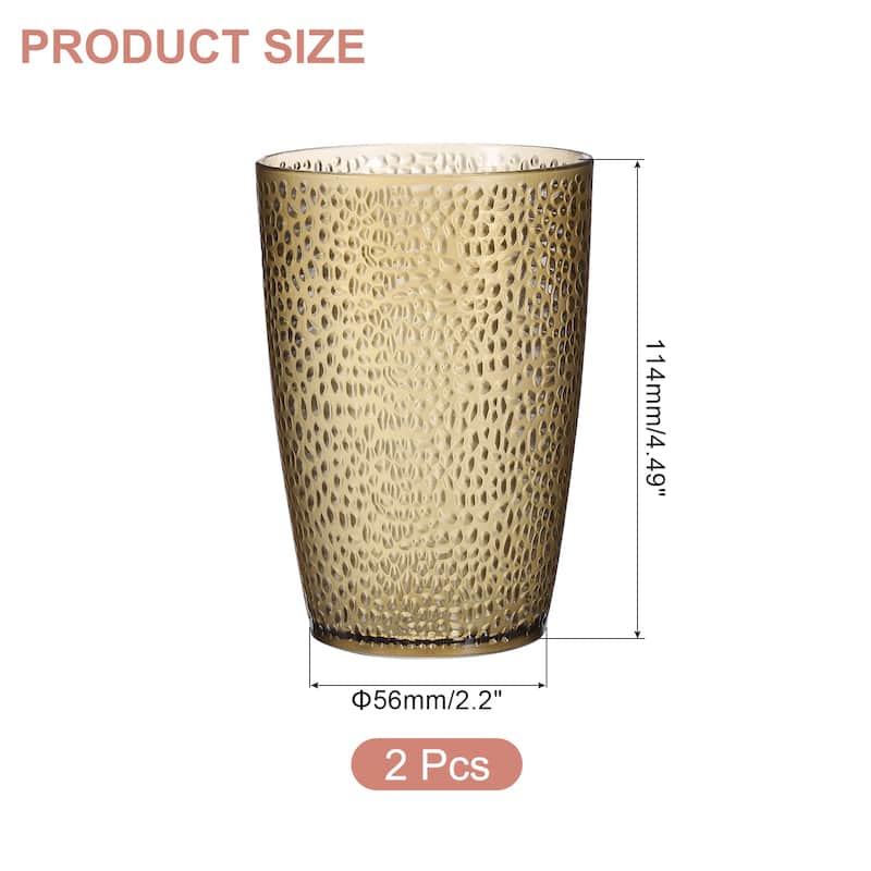 Acrylic Drinking Glasses, 2Pcs Plastic Reusable Tumblers - Coffee