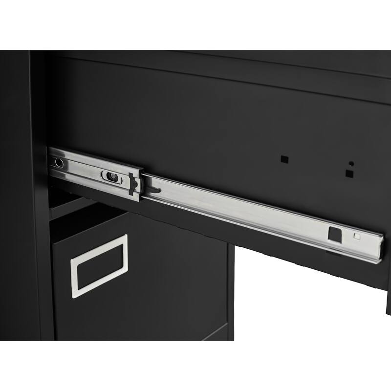 Modern 2-Drawer Filing Cabinet, Vertical File Cabinet with Lock and Silent Slide Rail Adjustable Rod, for Home Office