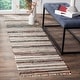 preview thumbnail 35 of 61, SAFAVIEH Handmade Rag Rug with Fringe Valborg Casual Stripe Cotton Rug with Fringe 2'3" x 10' Runner - Ivory/Charcoal - Runner