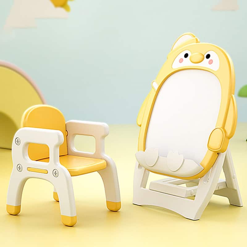Baby Blackboard Learning Table and Chair for Children's Indoor - Yellow