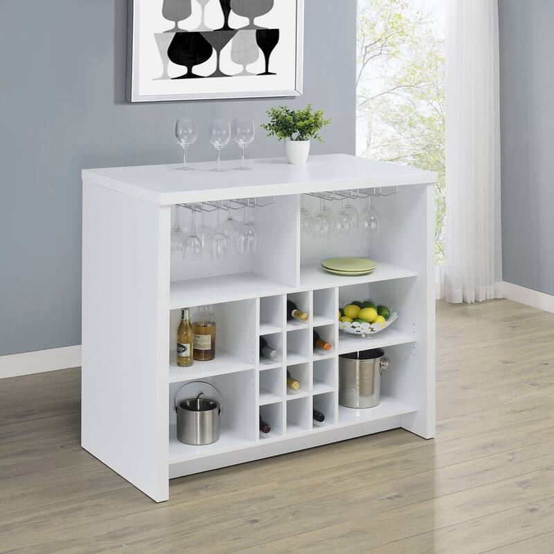 Irving Engineered Wood Freestanding Home Bar - White