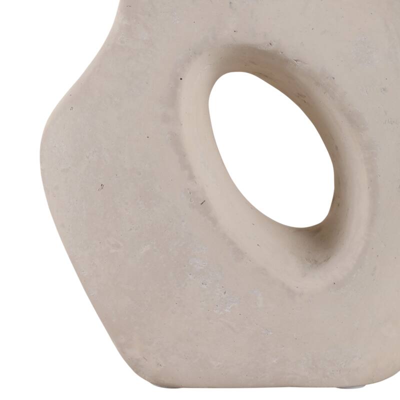 Pottery Abstract Sculpture with Curved Silhouette and Artistic Design