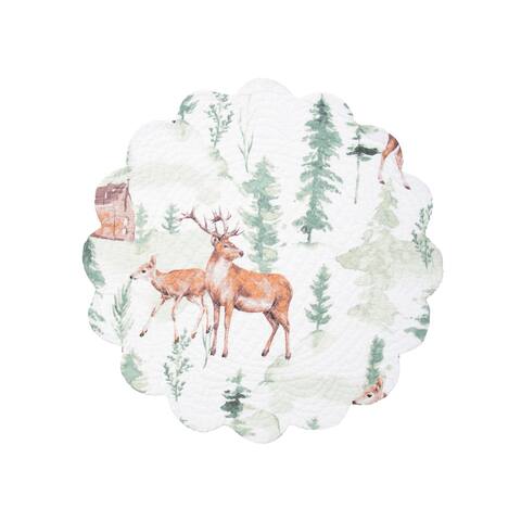 Christopher Forest Round Woven Reversible Rustic Lodge Placemat Set of 6 - Set of 6