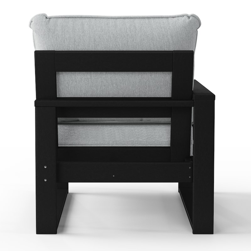 Endless Patio 4-Piece Deep Seating Set with Ottoman with Black Frame