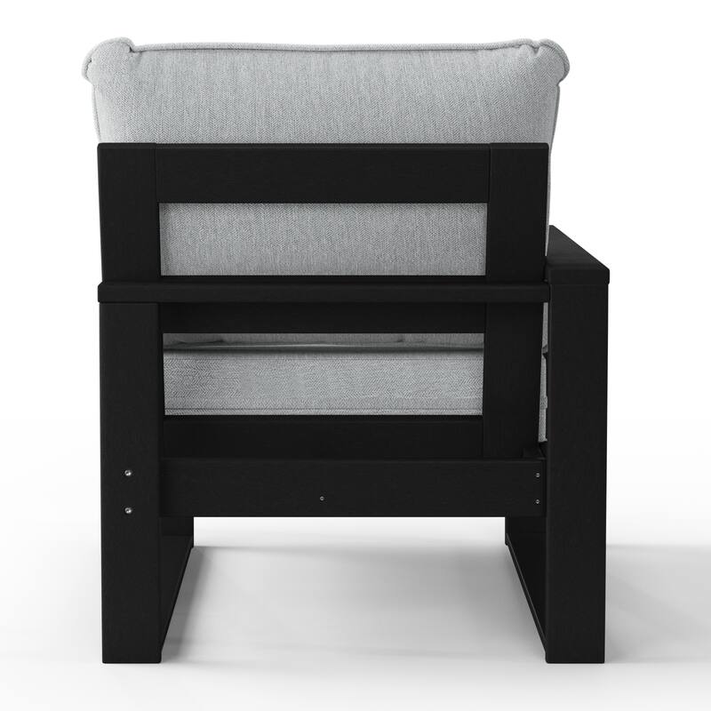 Endless Patio Deep Seating Left Arm Chair with Black Frame