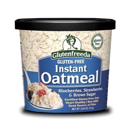 Gluten Freeda Instant Oatmeal Cup - Blueberry, Strawberries and Brown Sugar - Case of 12 - 2.64 oz.