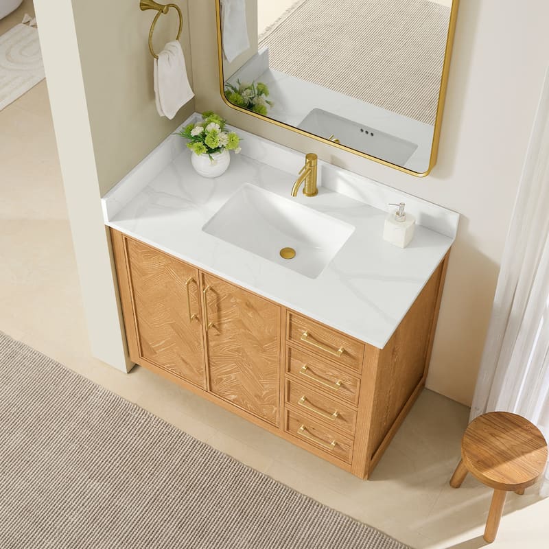 Jakarta Bath Vanity with Quartz Stone Top without Mirror