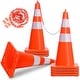 preview thumbnail 1 of 6, Moasis 8 Pcs Traffic Safety Cones 28" PVC Fluorescent Reflective Red