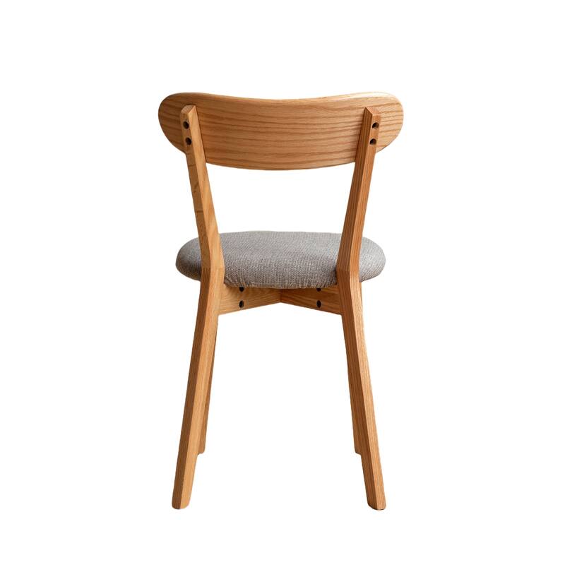 Solid Oak Dining Chairs with Upholstered Seats, Ergonomic, Set of 2/4