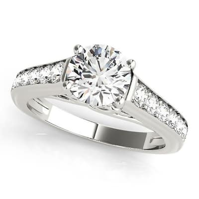 Auriya 14k Gold Round Moissanite Engagement Ring 1 7/8ctw
