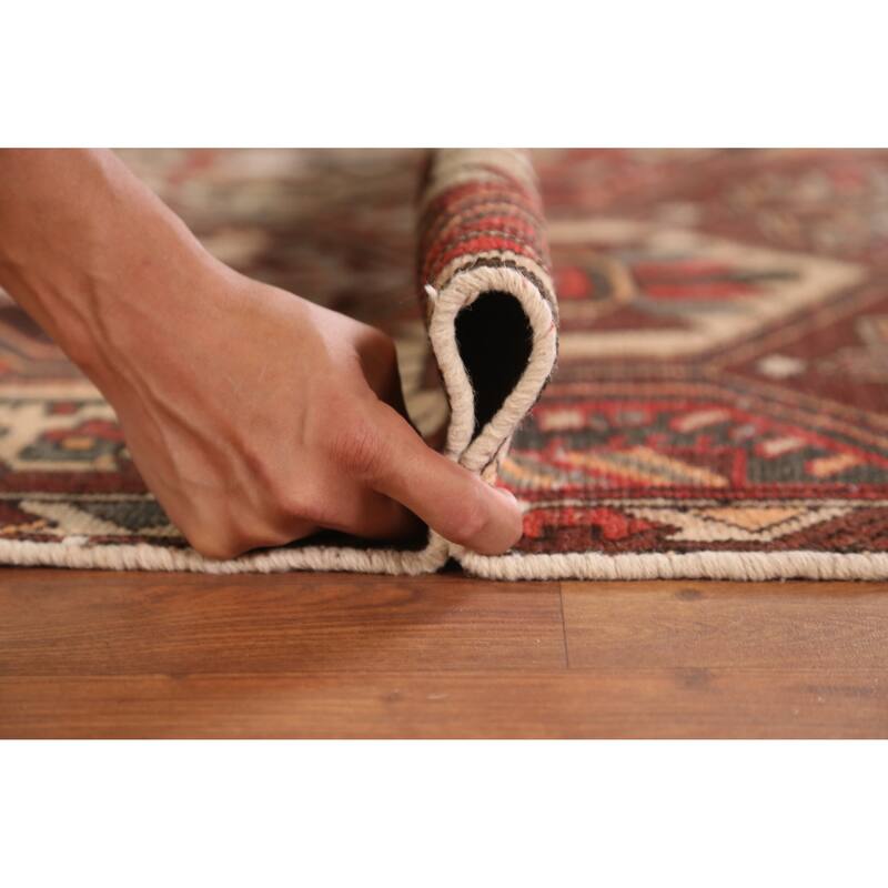 Hand Knotted Oriental 100% Wool Carpet Traditional Geometric Oranges & Rust Bakhtiari Area Rug - 6' 4'' X 3' 3''