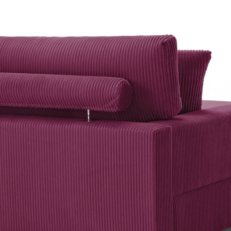 Corduroy Chaise Lounge Chair Upholstered Indoor Lounger Sofa
