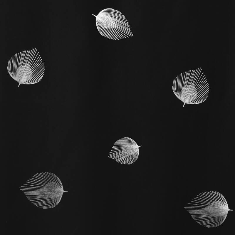 Silver Leaf Print Room Darkening 2 Panels
