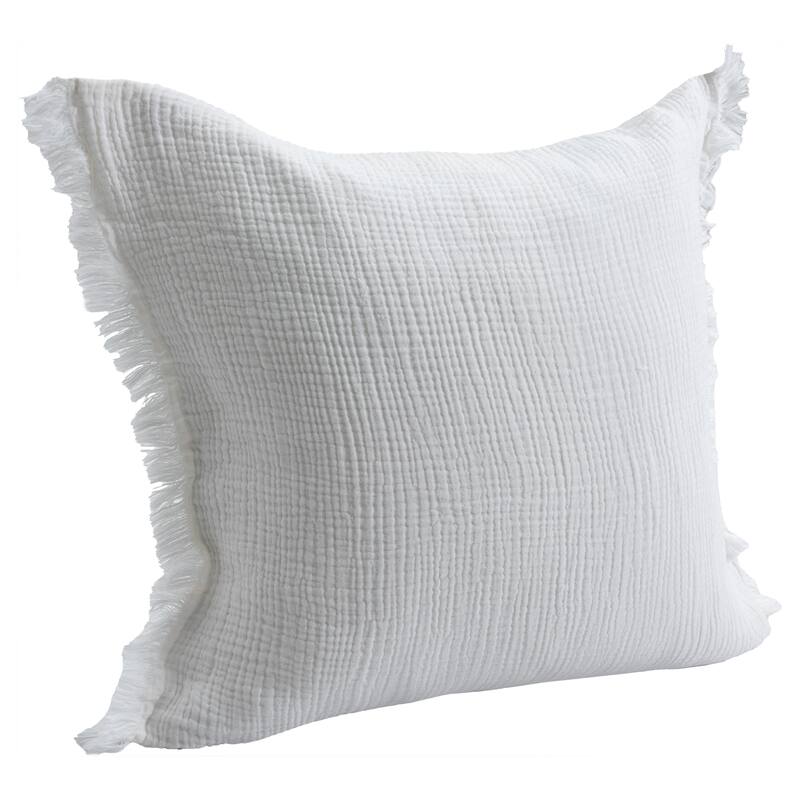 Sevita Solid Turkish Cotton Fringed Throw Pillow