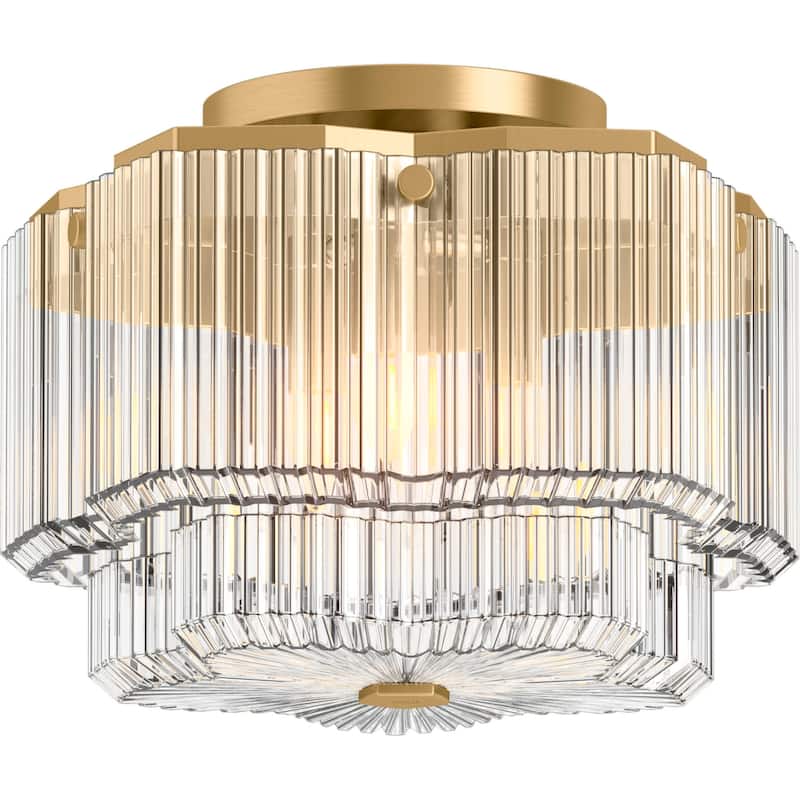 Kohler Lighting 31780-FM03 Occasion 3 Light 15" Wide Semi-Flush Drum - Brushed Moderne Brass