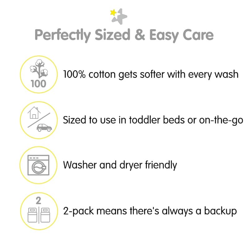 BreathableBaby Cotton Percale Toddler Pillow, 13" x 18"/33 x 46 cm, White (2-Pack)